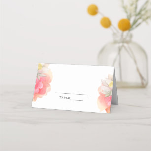 Carte De Placement Fleurs de Pêche Tropicale Mariage Floral Carte Pla