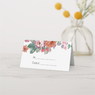 Carte De Placement Fleurs de printemps colorées