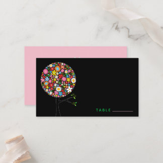 Carte De Placement Fleurs de printemps colorées Whimsical Pop Tree Pa