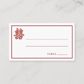 Carte De Placement Fleurs de printemps Double Bonheur Mariage Chinois