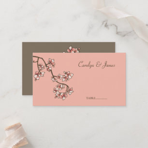 Carte De Placement Fleurs de printemps en fleurs de rose Mariage asia
