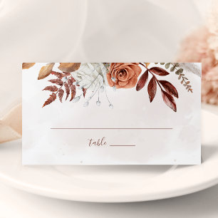 Carte De Placement Fleurs de rouille en terre cuite Boho Mariage de f