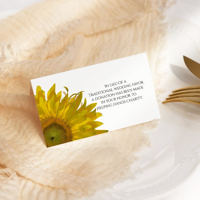 Carte De Placement Fleurs de soleil Jaunes Mariage Charité Faveurs (Créateur téléchargé)