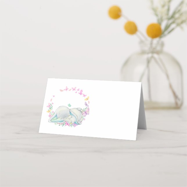 Carte De Placement Fleurs d'éléphant Bleu (Devant)