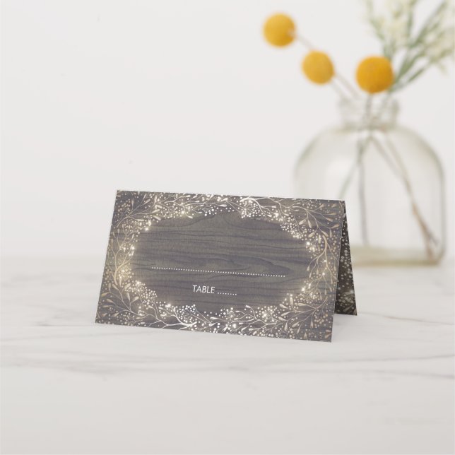 Carte De Placement Fleurs d'or du souffle du bébé Wreath Mariage rust (Devant)