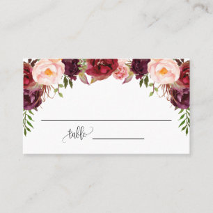 Carte De Placement Fleurs Marsala Fête des mariées Mariage plat