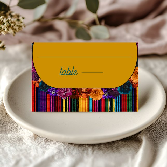 Carte De Placement Fleurs mexicaines modernes mariage jaune (Créateur téléchargé)