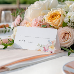 Carte De Placement Fleurs pastel colorées 