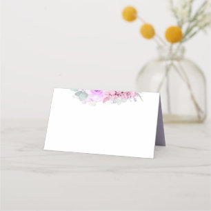 Carte De Placement Fleurs pourpres Dusty Élégant Plac Mariage romanti