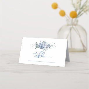Carte De Placement Fleurs Quelque Chose de Bleu Numéro de Table pour
