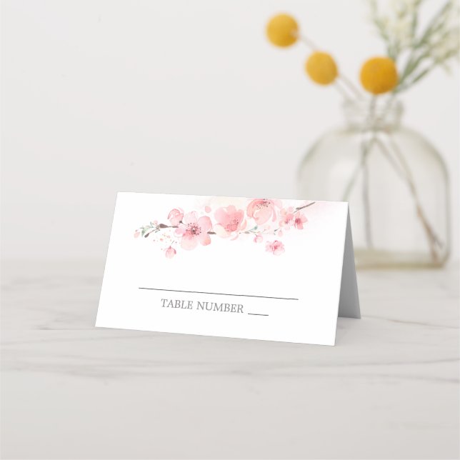 Carte De Placement Fleurs roses de cerisier en fleurs (Devant)