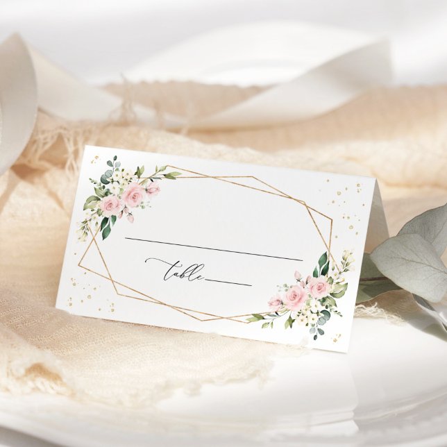 Carte De Placement Fleurs roses, Fleurs blanches, Bohème, Laverie de  (Créateur téléchargé)