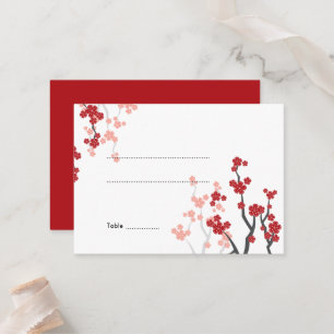 Carte De Placement Fleurs Sakura Fleurs rouges Cerisiers fleurs Maria