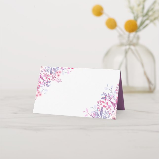Carte De Placement Fleurs sauvages de la campagne pourpre (Devant)