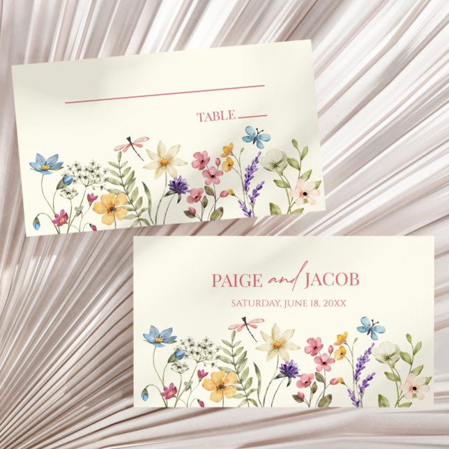 Carte De Placement Fleurs sauvages fleurs sauvages Mariage floral (Créateur téléchargé)