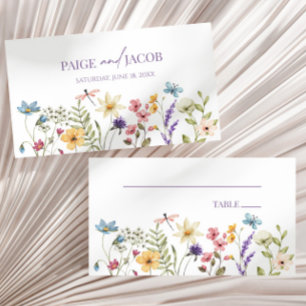 Carte De Placement Fleurs sauvages fleurs sauvages Mariage floral