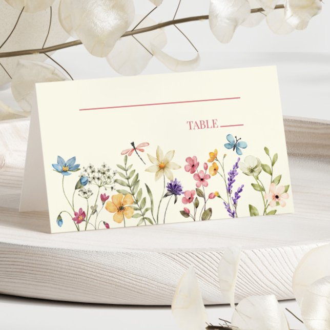Carte De Placement Fleurs sauvages fleurs sauvages Mariage floral (Créateur téléchargé)