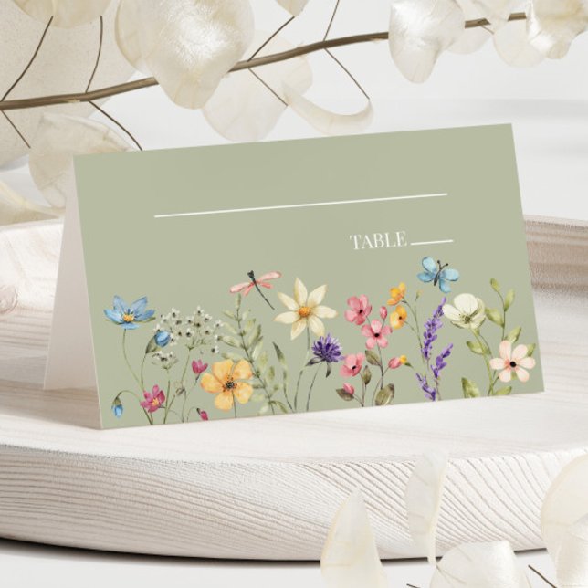 Carte De Placement Fleurs sauvages fleurs sauvages Mariage floral (Créateur téléchargé)