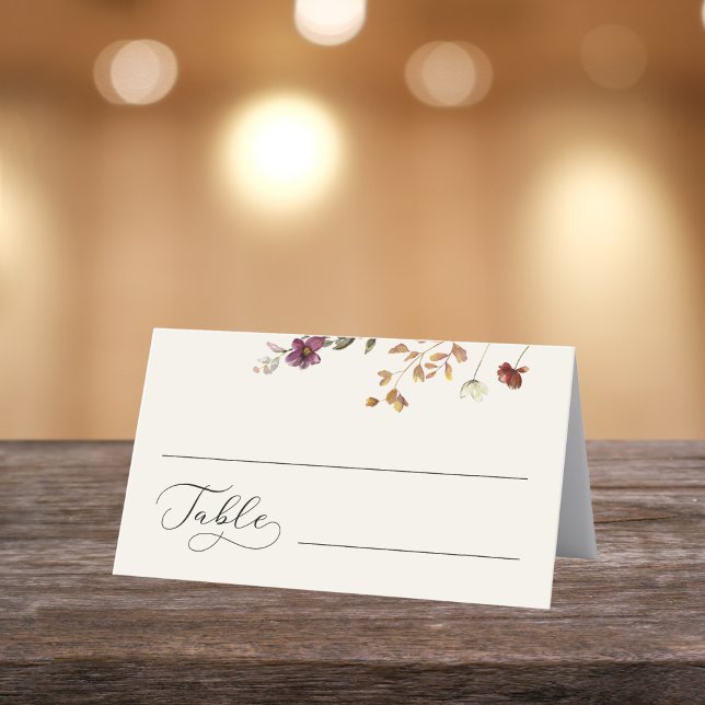Carte De Placement Fleurs sauvages ivoire et Mariage de automne de sc (Créateur téléchargé)