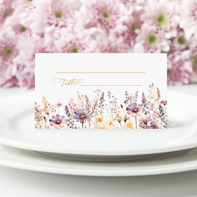 Carte De Placement Fleurs sauvages violettes Mariage  (Créateur téléchargé)
