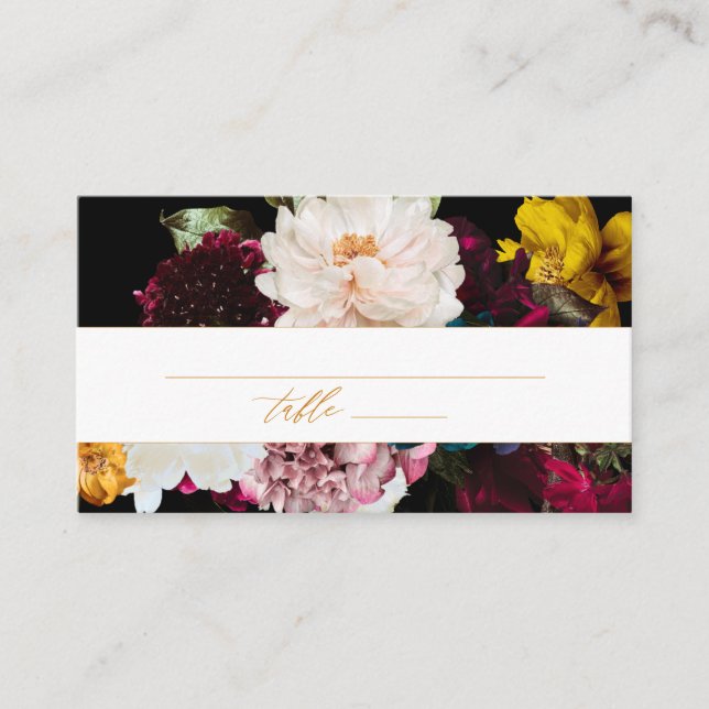 Carte De Placement Fleurs sombres de PixDezines pour Baby Shower de m (Devant)