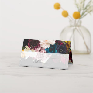 Carte De Placement Fleurs sombres et lunaires de PixDezines