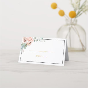 Carte De Placement Fleurs Tendrement Rosées Pliable Cadre Noir