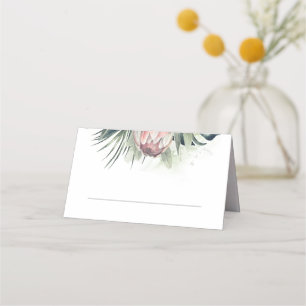 Carte De Placement Fleurs tropicales roses Mariage de plage