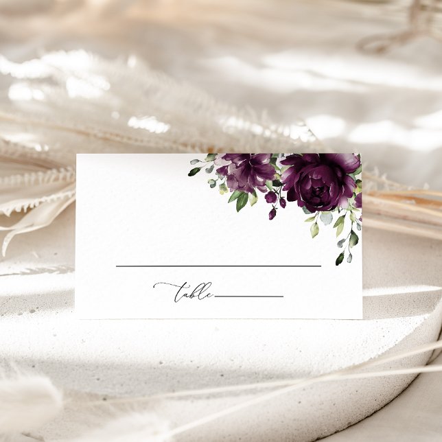 Carte De Placement Fleurs violettes, fleurs de prunier, Bohème, Lance (Créateur téléchargé)