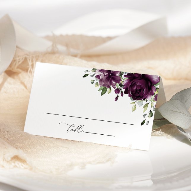 Carte De Placement Fleurs violettes, fleurs de prunier, Boho, mariage (Créateur téléchargé)