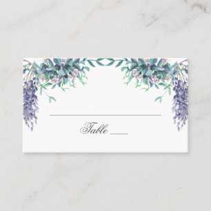 Carte De Placement Fleurs violettes. Mariage floral de jardin. Lavand