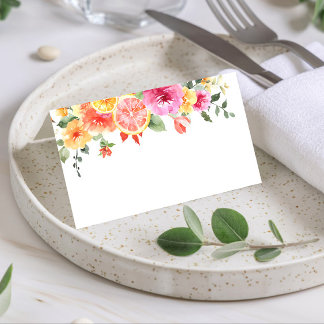 Carte De Placement Fleurs vives Festives Fête des mariées d'agrumes f