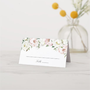 Carte De Placement Floral Blush Pink White Peonies Élégante Carte Pla