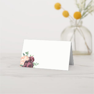 Carte De Placement Floral de Peach Rose de Bourgogne