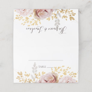 Carte De Placement Floral flush moderne Carte de place pliée