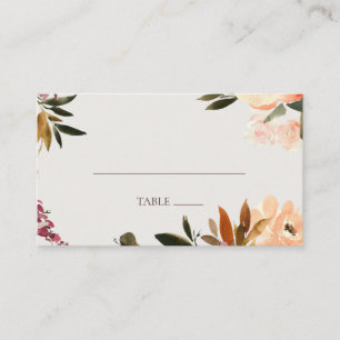 Carte De Placement Floral Orange Bourgogne Beige