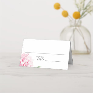 Carte De Placement Floral Pink Peony Boho Botanique Élégant