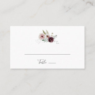 Carte De Placement Floral Romance Mariage plat