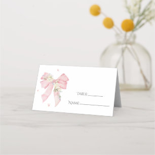 Carte de placement floral rose pâle élégante