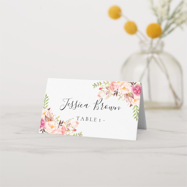 Carte De Placement Floral Rustique Peony (Devant)