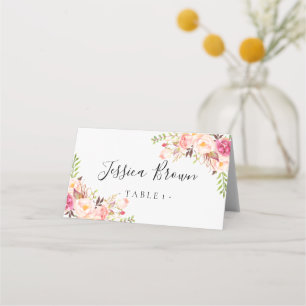 Carte De Placement Floral Rustique Peony