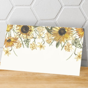 Carte De Placement Flore de tournesol rustique