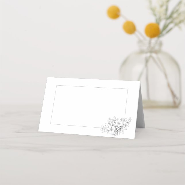 Carte De Placement Flore minimaliste (Devant)