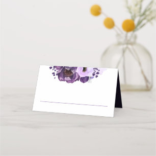 Carte De Placement Flores d'aquarelle violet Mariage royal moderne