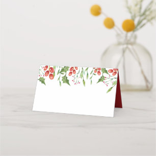 Carte De Placement Foliage Holly Berry Vacances