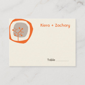 Carte De Placement Forêt Arbre Cercle moderne Automne Automne Mariage