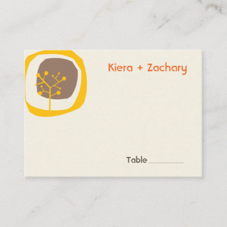 Carte De Placement Forêt Arbre Cercle moderne Automne Automne Mariage