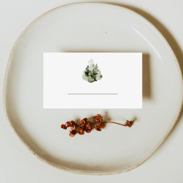 Carte De Placement Forêt de pins à l'aquarelle à remplir (Créateur téléchargé)