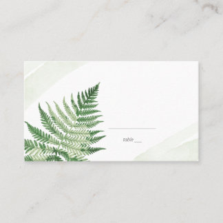 Carte De Placement Fougère verte minimaliste 