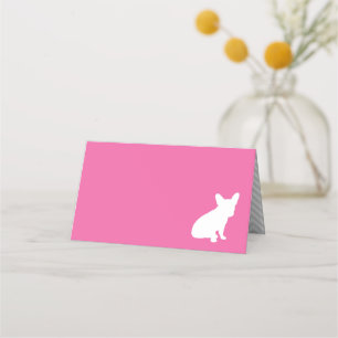 Carte De Placement Français Baby shower Buldog Français Rose